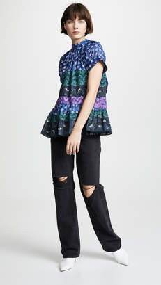 Opening Ceremony Opening Ceremony Floral Drop Ruffle Blouse