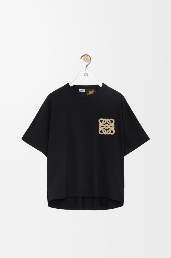 LOEWE Anagram cropped cotton jersey T-shirt Tシャツ ロゴ Loewe Cropped Printed Cotton-jersey T-shirt - White - ShopStyle