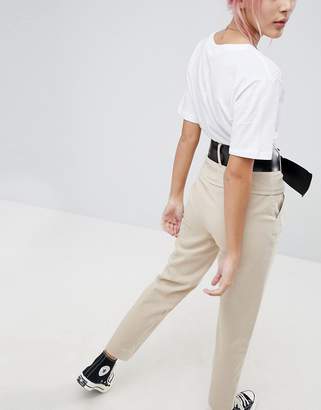 ASOS Design Straight Leg High Waisted Pants with Belt
