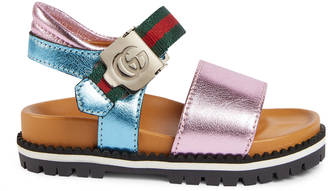 Gucci Toddler metallic lug sole sandal