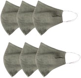 Thumbnail for your product : Rumour London Pack Of 6 Linen Protective Cloth Mask In Green