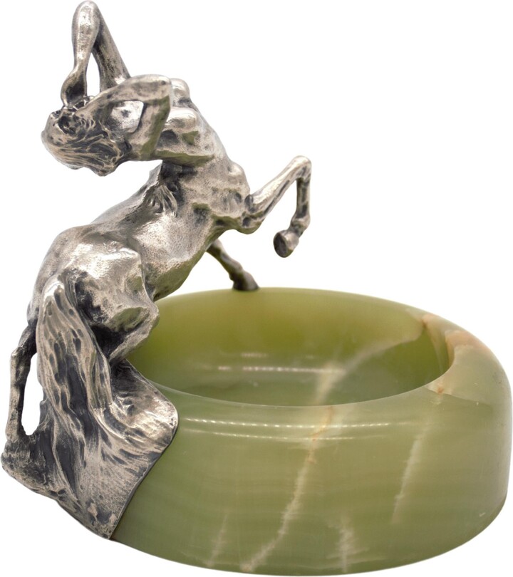 1stDibs A Rare Imperial Russian Silver And Onyx Figural Tray, 1st Kiev Artel, 1908-1917