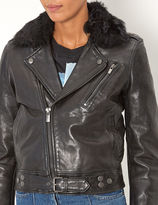 Thumbnail for your product : BLK DNM Black Leather Fur Collar Jacket