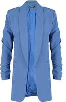 Thumbnail for your product : boohoo Longline Rouche Sleeve Seam Detail Blazer