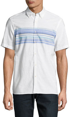 Black Brown 1826 Striped Short Sleeve Sport Shirt