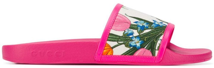 gucci slide sandals floral