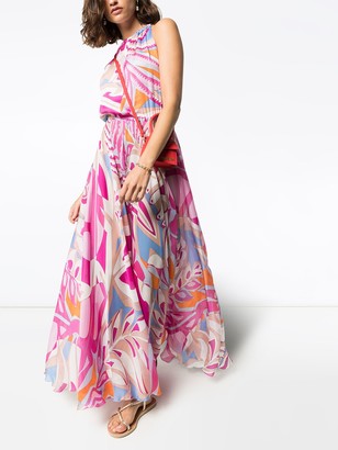 Emilio Pucci Printed Draped Maxi Dress