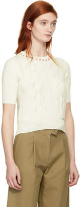 Carven Off-White Embroidered Sweater