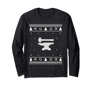Anvil Ugly Christmas Sweater Blacksmith Long Shirt Gift
