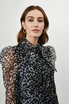 Thumbnail for your product : Coast Animal Print Organza Pussybow Blouse