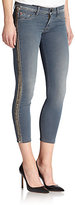 Thumbnail for your product : Hudson Luna Stud-Trimmed Cropped Skinny Jeans