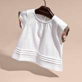 Thumbnail for your product : Burberry Pleat and Check Detail Cotton T-shirt