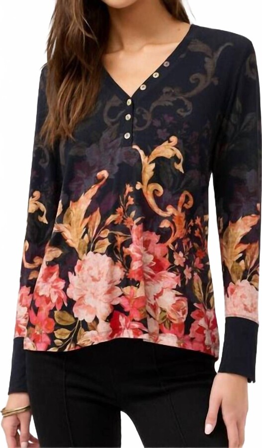 Johnny Was Janie Favorite Henley Top In Cheri