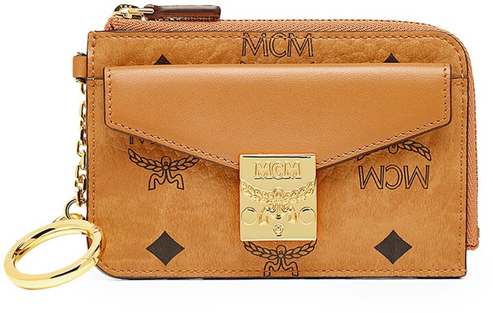 MCM Large Patricia Visetos Canvas Wallet on a Chain