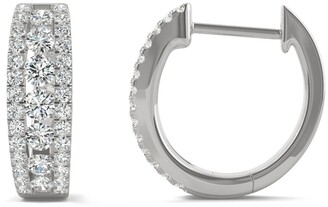 Charles & Colvard Moissanite Huggie Earrings 3/4 ct. t.w. Diamond Equivalent in 14k White Gold