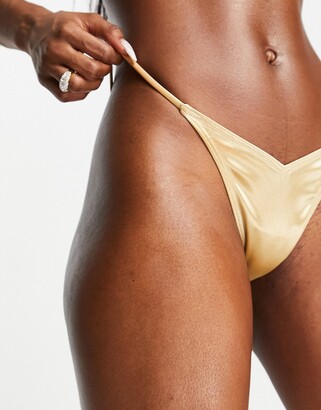 Luxe Palm bikini bottom in gold