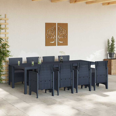 Orren Ellis Garden Dining Set Polt Rattan