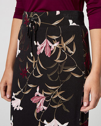 Le Château Floral Print Jersey Drawstring Midi Skirt