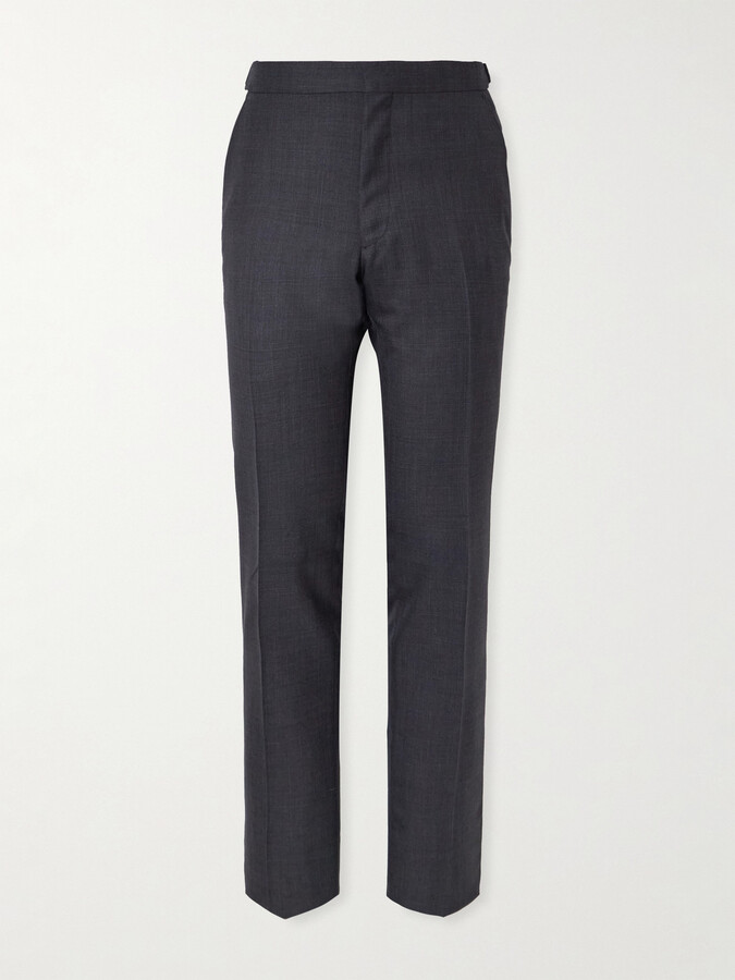 Tom Ford Shelton Straight-Leg Wool-Flannel Trousers