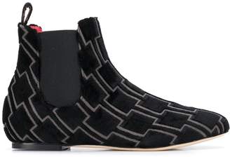 Bams geometric pattern ankle boots