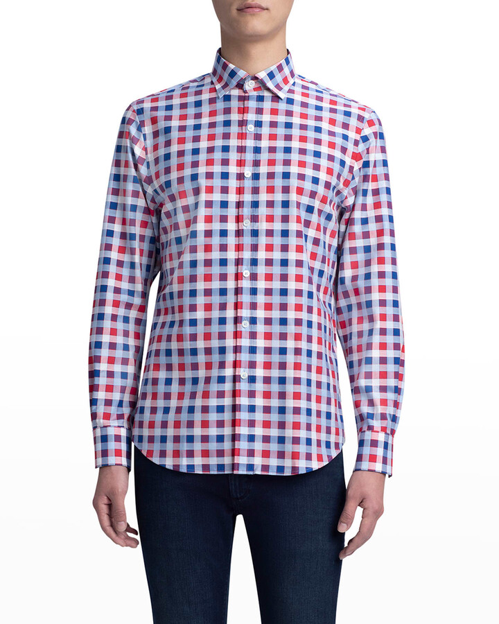 Sweatwater Mens Buffalo Casual Slim Fit Checkered Button Down Square Collor Shirts 