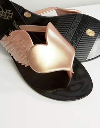 Melissa Pearl Gold Harmonic Cherub Flat Sandals