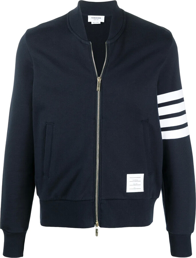 Thom Browne 4-Bar stripe zip-up sweatshirt