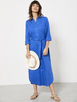 Thumbnail for your product : Mint Velvet Blue Linen Midi Shirt Dress