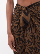 Thumbnail for your product : Matteau Palm-print Silk-georgette Sarong - Brown Print
