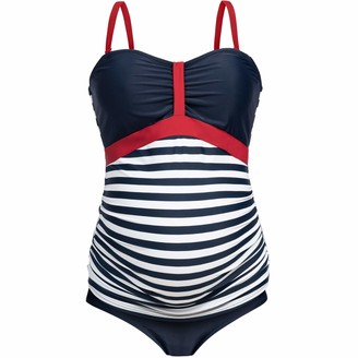 Two-Piece Swimsuit for Pregnant Women Oversize Herzmutter Maternity-Tankini-Swimwear Bandeau-Tankini-Set UV Protection 50-7000 Stripe-Pattern-Dots