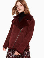 Thumbnail for your product : Kate Spade Shearling Jacket, Deep Cabernet - Size M