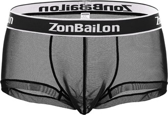 ZONBAILON Mens Bulge Enhancing Underwear Brief Black with Pouch