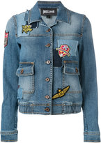 Just Cavalli - veste en jean à patch brodé - women - coton/Lin/Spandex/Elasthanne/Viscose - 38