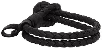 Bottega Veneta Black Woven Leather Bracelet