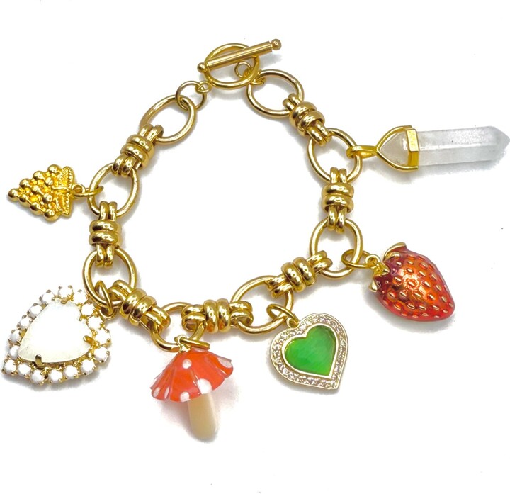 Achala Handcrafted Gold Magali Mushroom Charm Bracelet