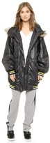Thumbnail for your product : DKNY x Cara Delevingne Oversized Puffer with Faux Fur Hood