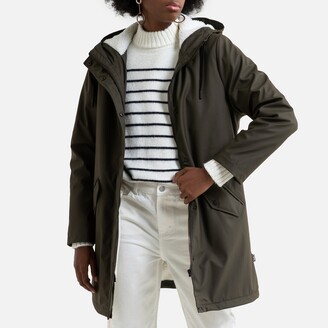 knee length hooded raincoat