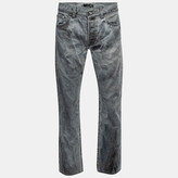 Thumbnail for your product : Just Cavalli Grey Distressed Painted Denim Jeans XL Waist 36"