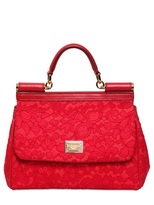 Thumbnail for your product : Dolce & Gabbana Medium Miss Sicily Cotton Lace Bag