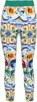 Thumbnail for your product : Dolce & Gabbana Printed Silk-blend Leggings