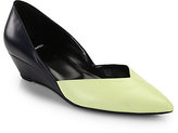 Thumbnail for your product : Pierre Hardy Bicolor Leather Point-Toe Wedge Heels