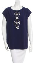 Thumbnail for your product : Mantu Bead-Embellished Cap Sleeve Blouse