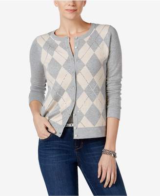Charter Club Embellished Argyle Cardigan, Created for Macy's