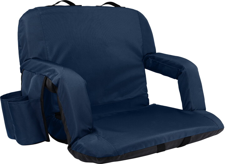 Cascade Mountain Tech 22" Wide Reclining Stadium Seat - with Pocket - Navy Blue
