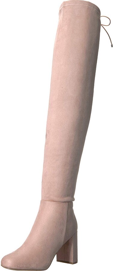 light pink over the knee boots