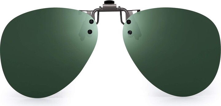 JM Polarized Clip on Sunglasses Frameless Flip Up Lens for Prescription Glasses 