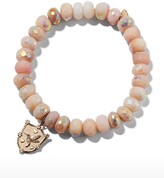 Thumbnail for your product : Sydney Evan 8mm Pink Opal Bracelet with Hummingbird Shield