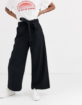 Thumbnail for your product : Moon River tie waist wide leg pants