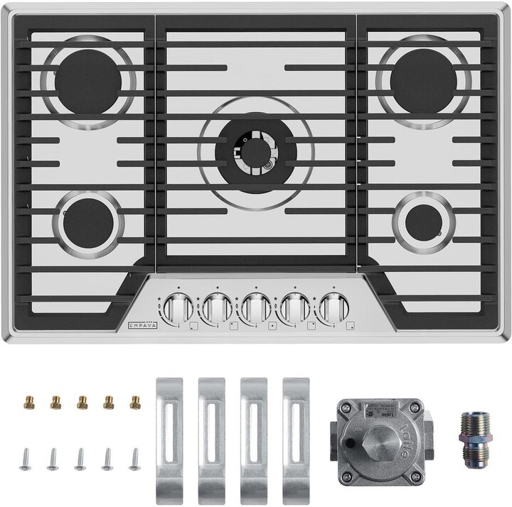 30 in. Built-In Gas Cooktop in Stainless Steel with 5 Burners Gas Stove Including A 18000 BTU Power Burner