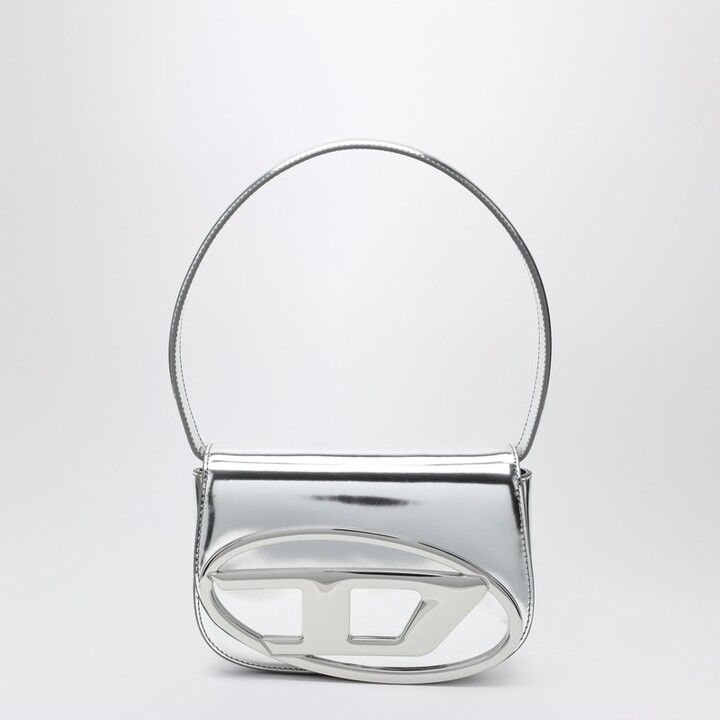 Diesel 1DR Iconic bag in mirrored silver leather